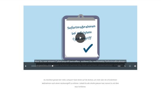 IT-Sicherheit Schulung Screenshot Verhalten bei Cyberangriff